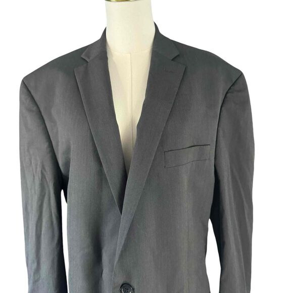 Michael Kors Dark Grey Button Single Breasted Notched Lapel Mens Blazer Size 44L - Picture 7 of 16